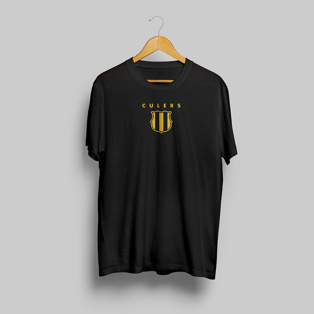 Tişört Barca T Shirt Nike Barcelona Black Round Neck Tshirt: Gold