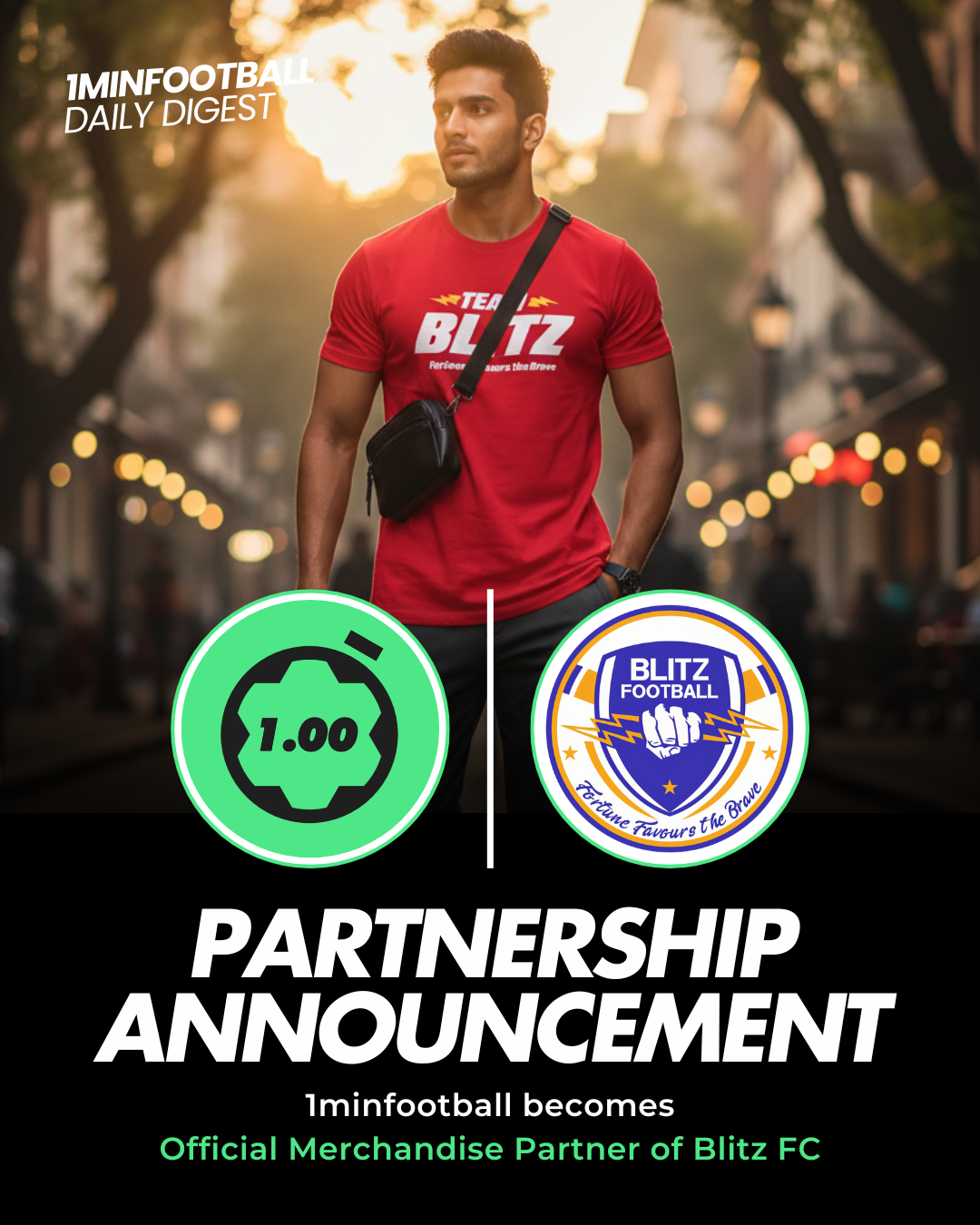 1minfootball Joins Blitz FC as the Club's Official Merchandise Partner