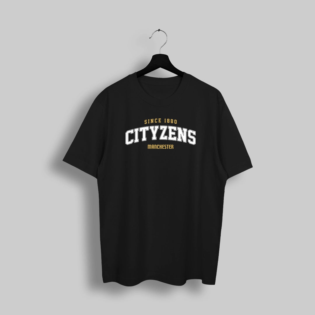 Man City Retro Black Oversized T-Shirt