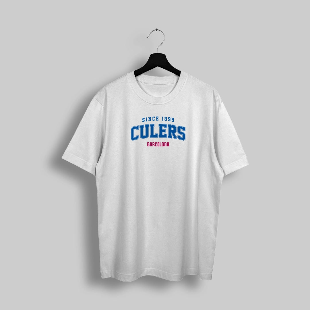 Barcelona Culers Retro White Oversized T-Shirt