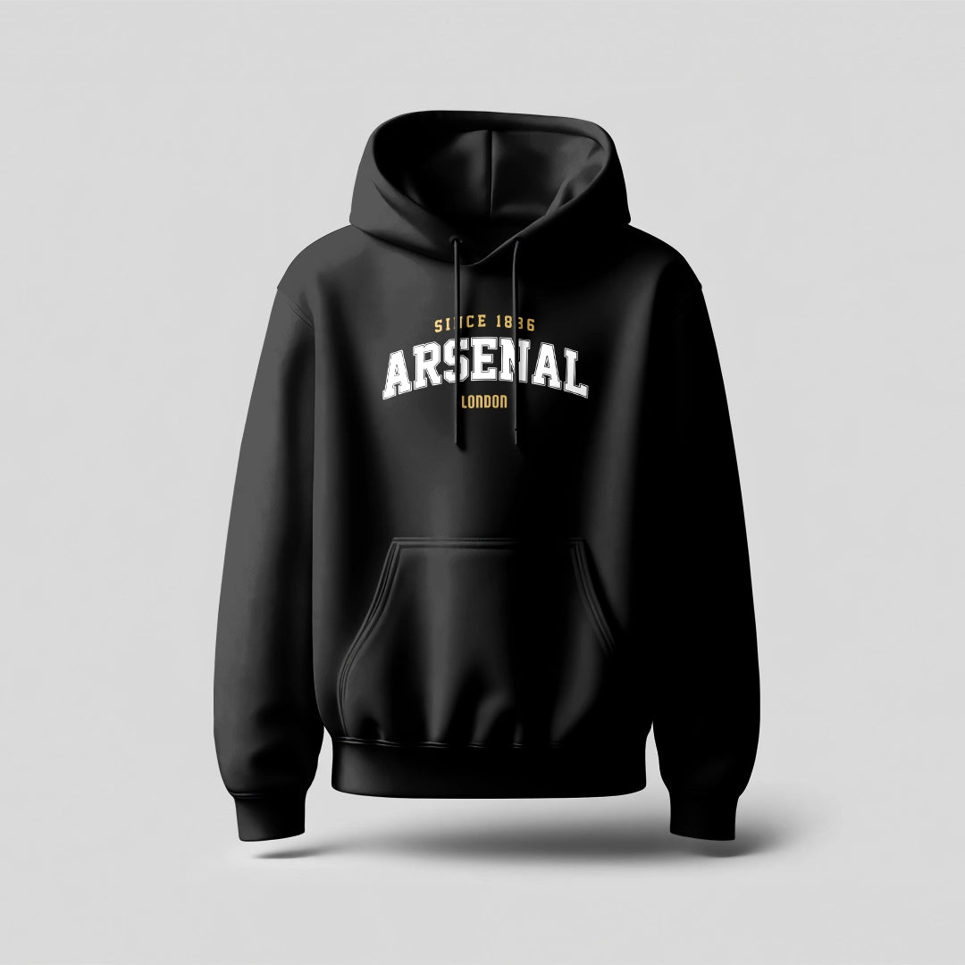 Arsenal Retro Black Oversized Hoodie