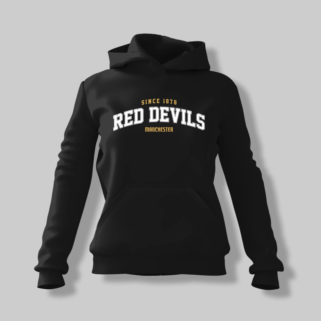 Man Utd Retro Black Oversized Hoodie