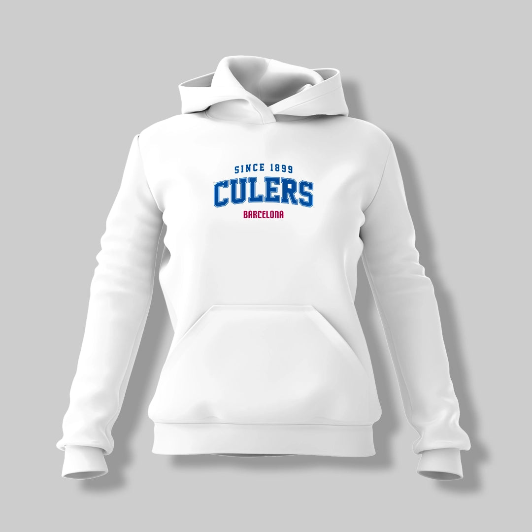 Barcelona Culers Retro White Oversized Hoodie