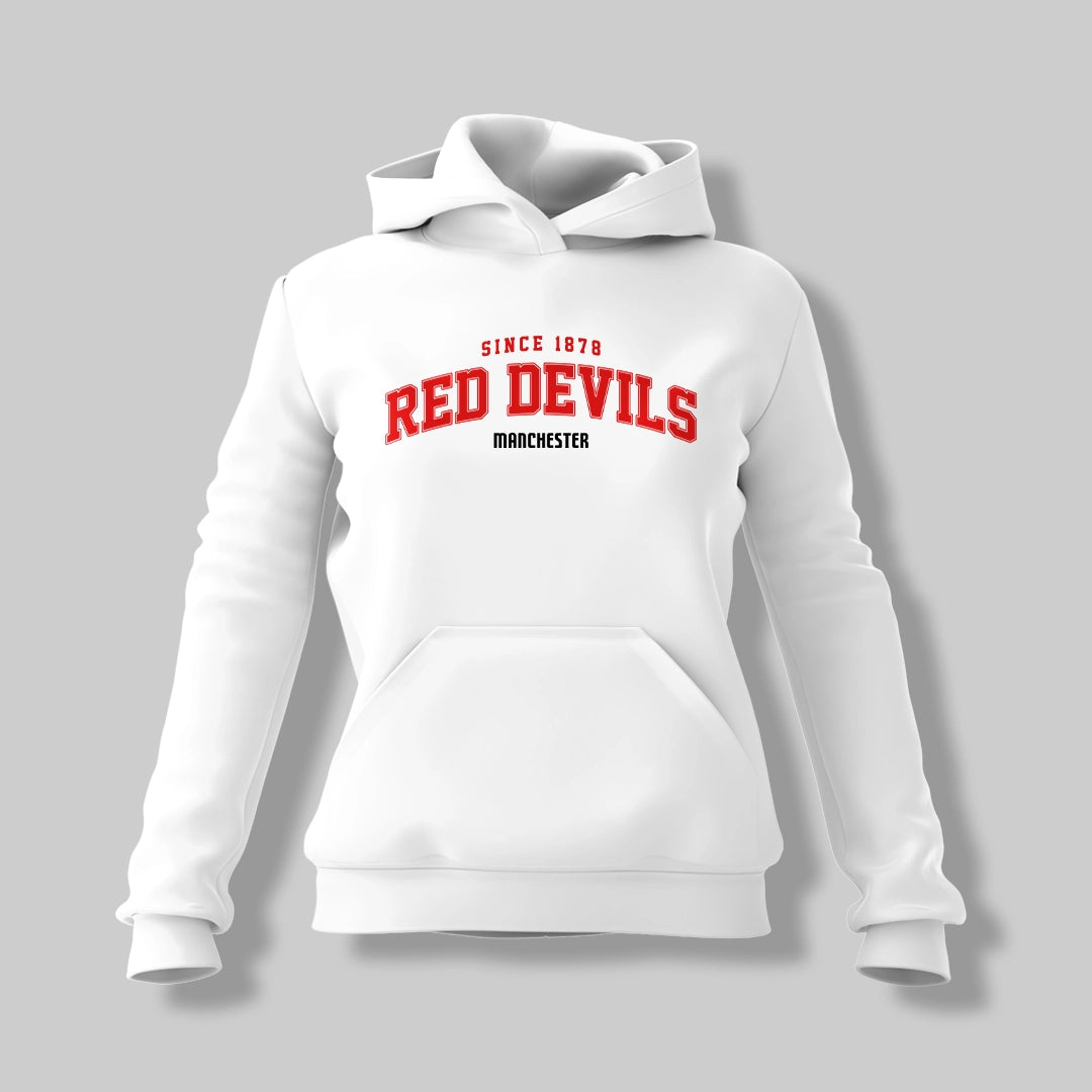 Man Utd Retro White Oversized Hoodie