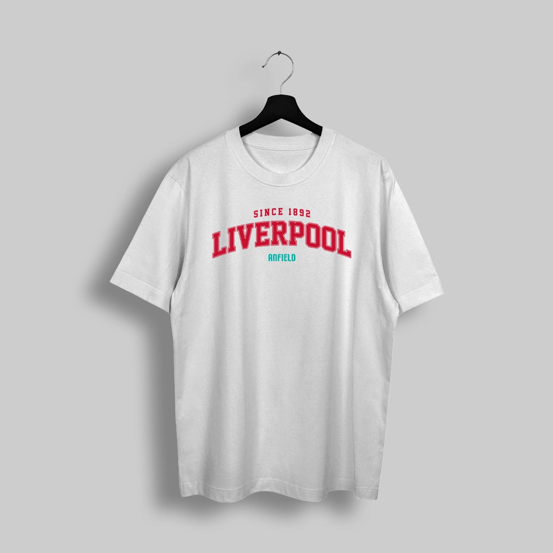 Liverpool Retro White Oversized T-Shirt