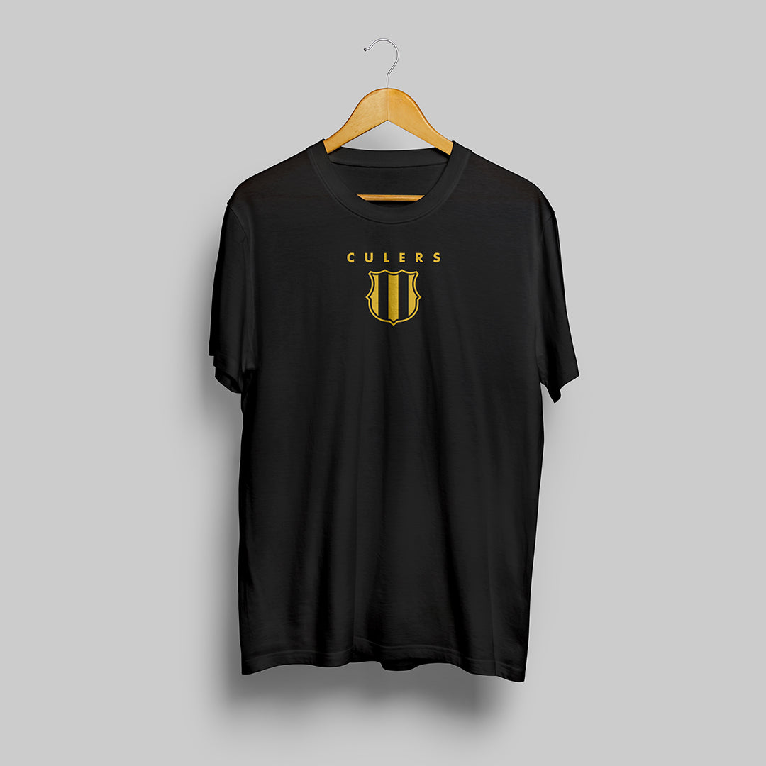 Barcelona Black Round Neck Tshirt: Gold Edition