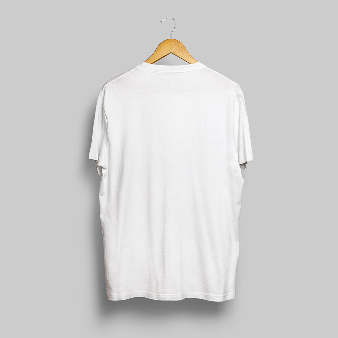 Barcelona White Round Neck Tshirt : Fan Edition