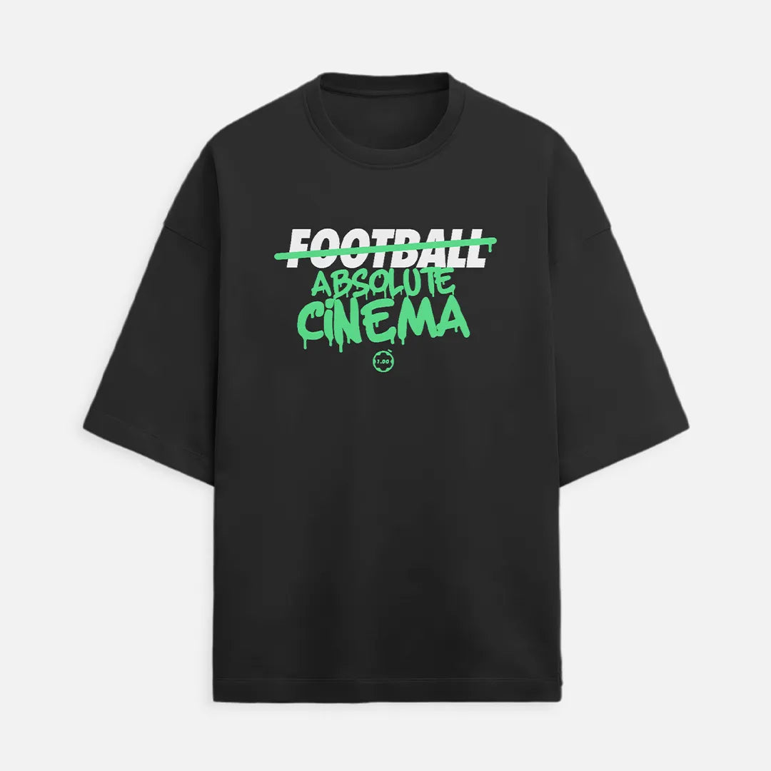 Football Absolute Cinema Oversized Tee - Black