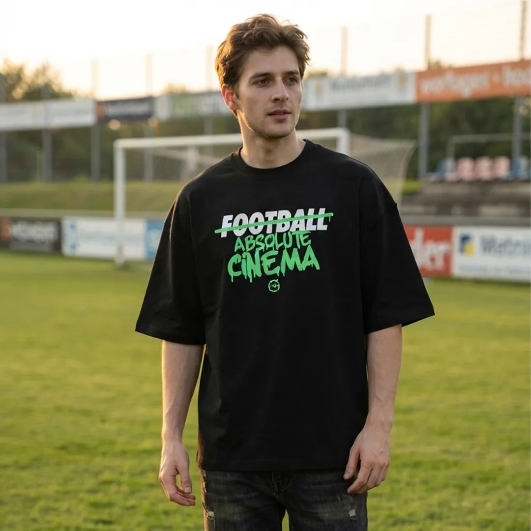 Football Absolute Cinema Oversized Tee - Black