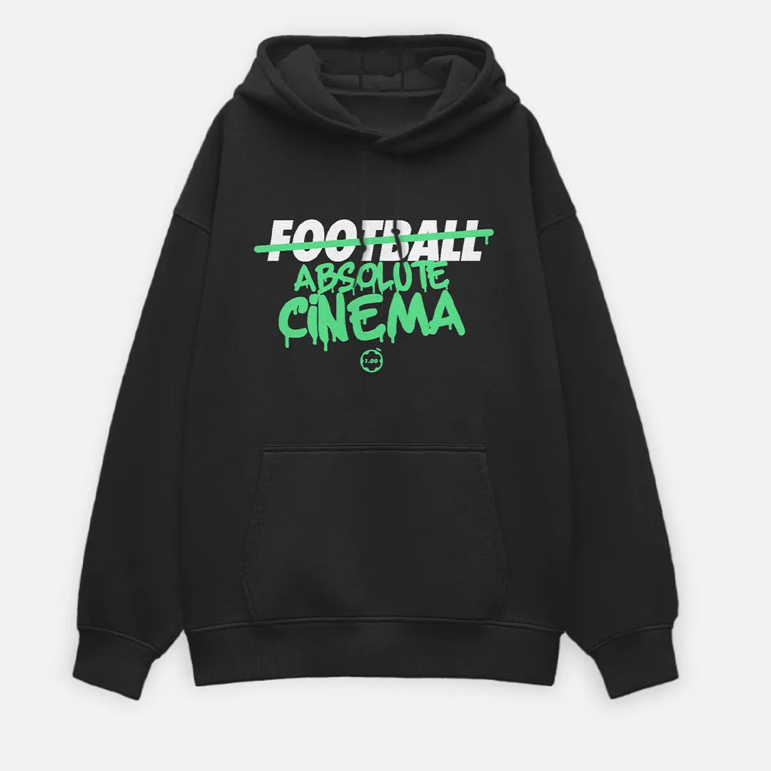 Football Absolute Cinema Oversized Hoodie - Black