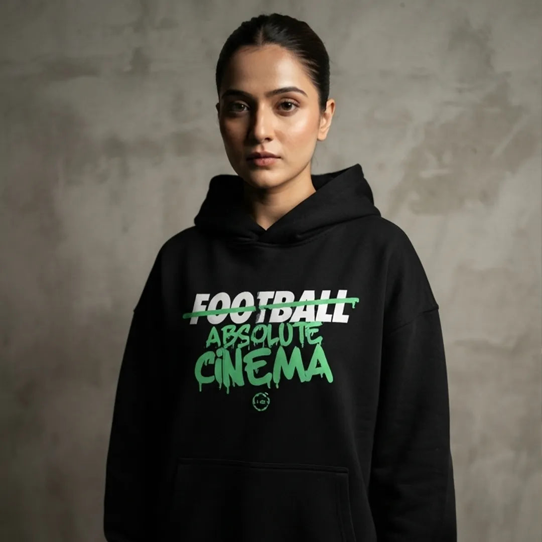 Football Absolute Cinema Oversized Hoodie - Black