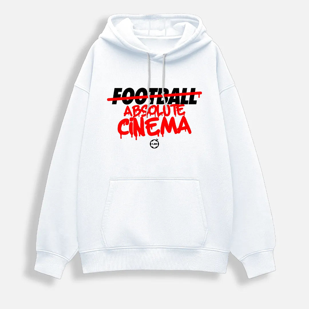 Football Absolute Cinema Oversized Hoodie - White