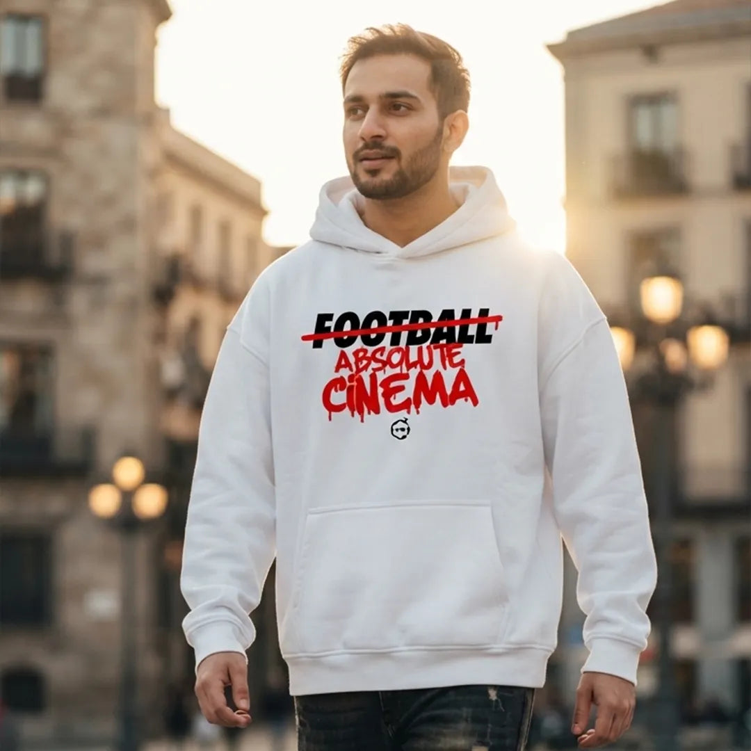Football Absolute Cinema Oversized Hoodie - White