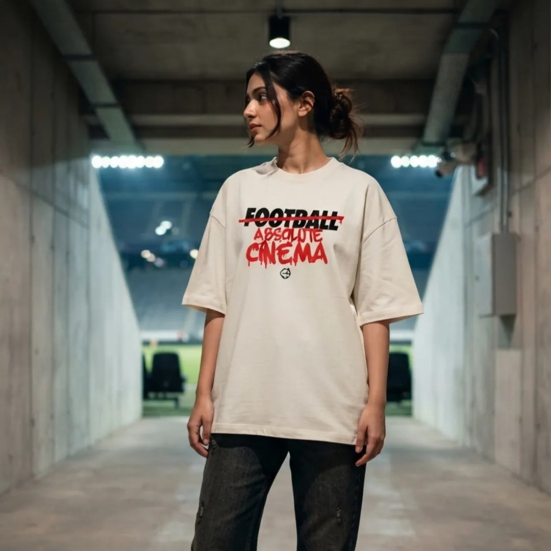 Football Absolute Cinema Oversized Tee - Off White