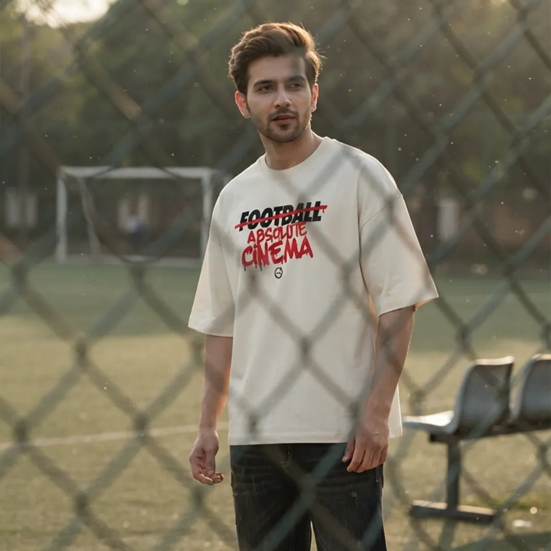 Football Absolute Cinema Oversized Tee - Off White