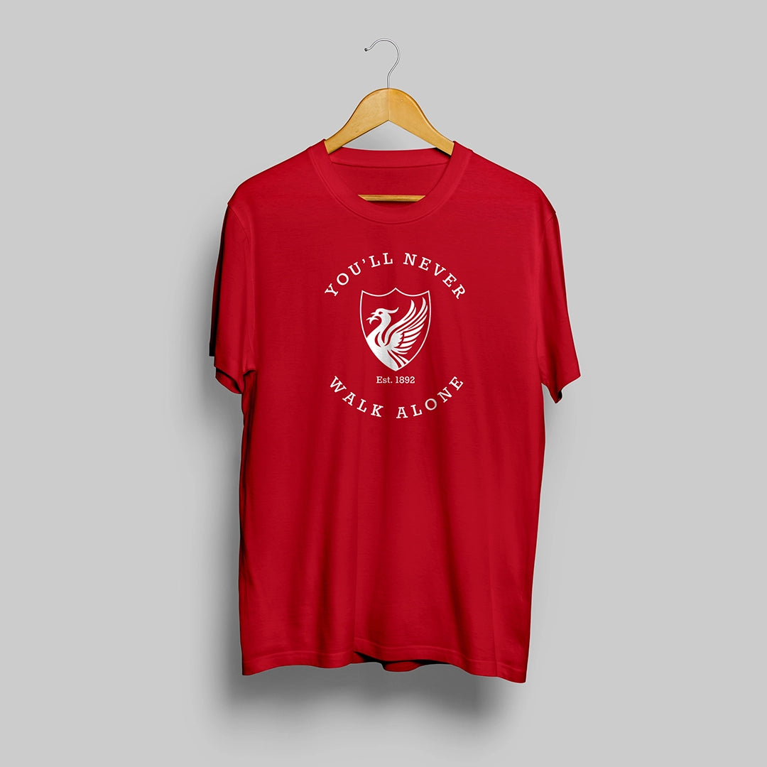 Liverpool Ynwa T Shirt- You'll Never Walk Alone. Red Color Liverpool Ynwa T Shirt- You'll Never Walk Alone. Red Color