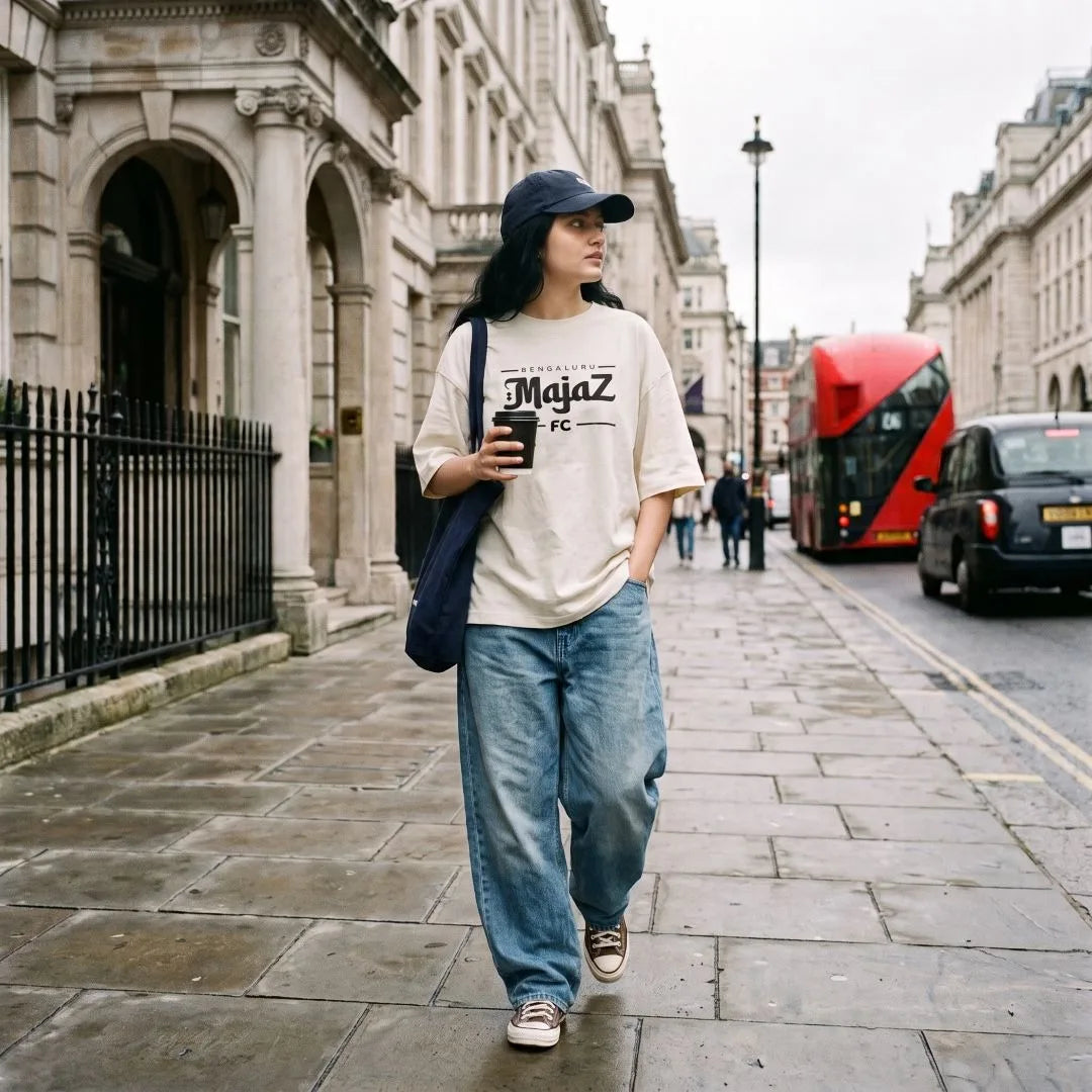 Majaz FC Oversized Tee - Off White