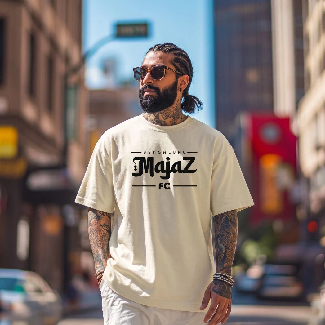 Majaz FC Oversized Tee - Off White