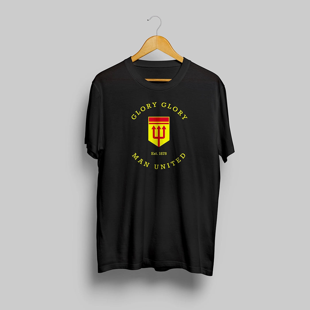 Man United Black T-Shirt - Glory Glory Man United