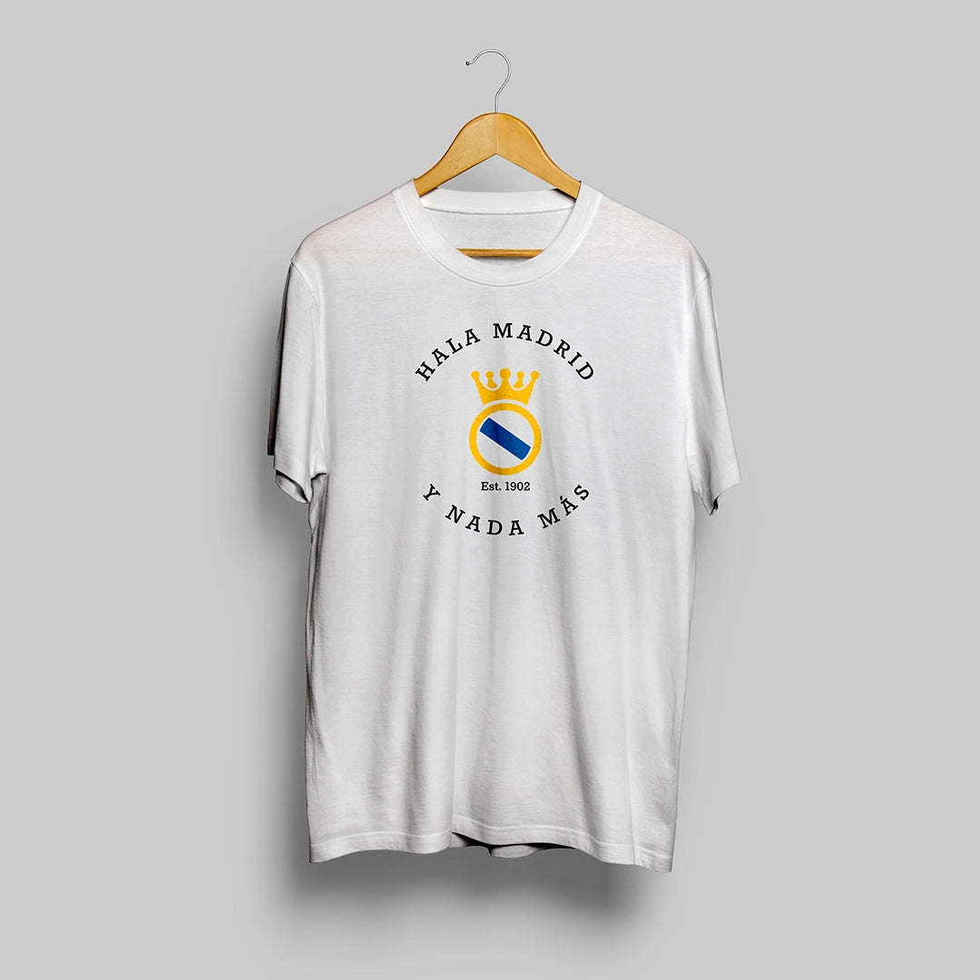 Madrid White Slogan T-Shirt - Hala Madrid Y Nada Más